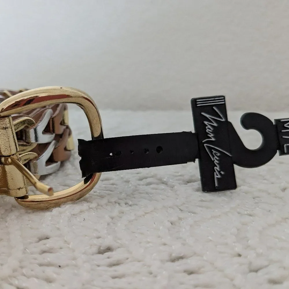 Vintage Nan Lewis, Ribco USA Gold Woven Belt - 39.5